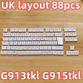 Подредба в обединеното кралство-Пълен комплект G915 TKL 88 Клавиатури Капсули Бял Цвят за Безжична клавиатура Logitech G813 G913 G815 G915 TKL Британската версия