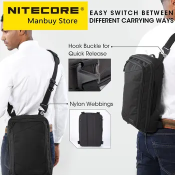 Продажба на Nitecore NEB30 Мъжка Чанта През Рамо, Ежедневни Чанти През Рамо, Пътна Бизнес чанта-Прашка 600D, ръчния багаж, 14 Таблети Lapto
