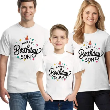 Семеен тениска за рожден Ден, Happy Birthday To Me Син, Дъщеря, Татко, Мамо, Миличка, Майка, баща, Момче, Момиче, Брат, Сестра, детска празнична риза