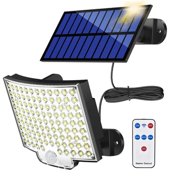 Слънчеви led светлини Открит Водоустойчива IP65 сензор за движение Слънчев, с монтиран на стената лампа, за двора, гараж, градина, осветление