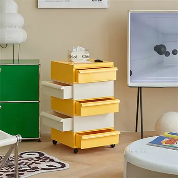 Съвременните пластмасови шкафчета, творчески скандинавски малка странична масичка за спалня, Гардероб, средновековен страничен шкаф, Подвижни лесен шкаф за съхранение