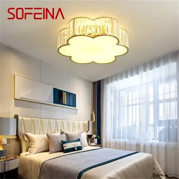 Тавана лампа SOFEINA Gold Съвременен Творчески облачен led лампа с кристали за декорация трапезария