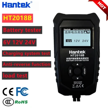 Тестер за батерии Hantek HT2018B поддържа 6/12/24 В автомобил цифров LCD анализатор зареждане, инструмент за тестване на производителност