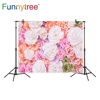 Фон за снимки Funnytree пролетта цвете сватбен декор цветен фон за фотосесия в студиото на нова подпори за фотосесия