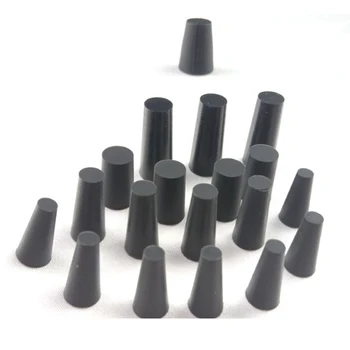 Черен/Прозрачен силикон коничен накрайник, Мъничета за края на капаци 1,5-16 мм, конусни гумена запушалка, Заглушающие мъничета