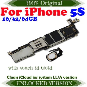 Чиста дънна платка iCloud, с/без Touch ID Подкрепа на пръстови отпечатъци Мрежа Gsm Wcama 4G Lte за дънната платка IPHONE 5S FreeiCloud