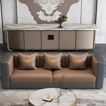 Ъглов диван за хол от естествена кожа Ded Arm скандинавски дизайн модерен диван за хола мека Мебел-диванчики Para El Hogar Furniture ZY50SF