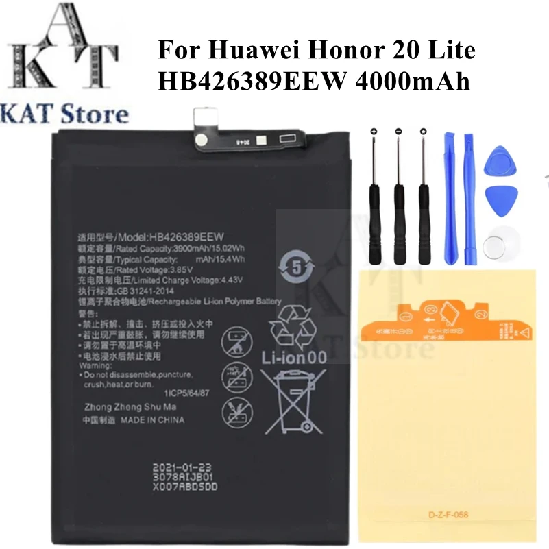 Литиево-Полимерна Батерия за Мобилен Телефон За Huawei Honor 20 Lite HB426389EEW 4000 mah, Акумулаторна Батерия, Подмяна на Резервни части . ' - ' . 0