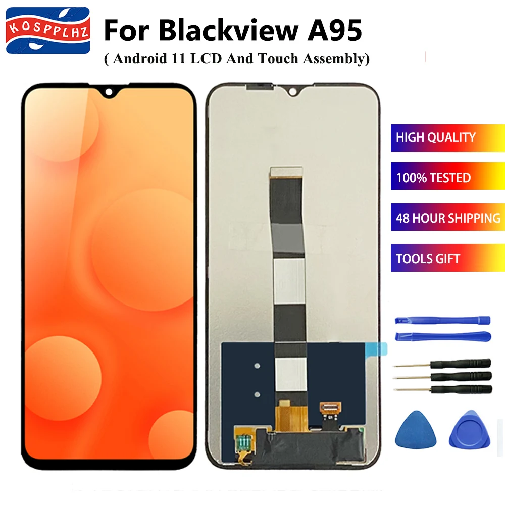 За Blackview A95 Смяна на LCD дисплей и сензорен екран на предния панел на 100% Тестван За BLACKVIEW A95 LCD + Лепило . ' - ' . 0