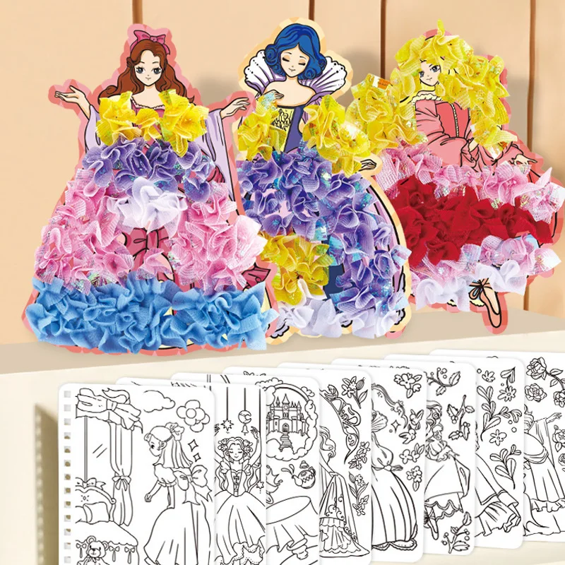 Направи си сам принцеса Рокля Енергичен книга на стикери за обличане на принцеси, етикети за момичета, Мультяшная за оцветяване, Подарък за момичета . ' - ' . 0