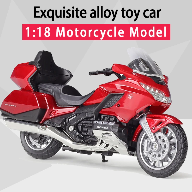 Welly 1/18 2020 Honda Gold Wing, формовани под налягане модел на мотоциклет, работоспособная играчка-амортисьор за деца, Подаръци, Събиране на играчки . ' - ' . 0