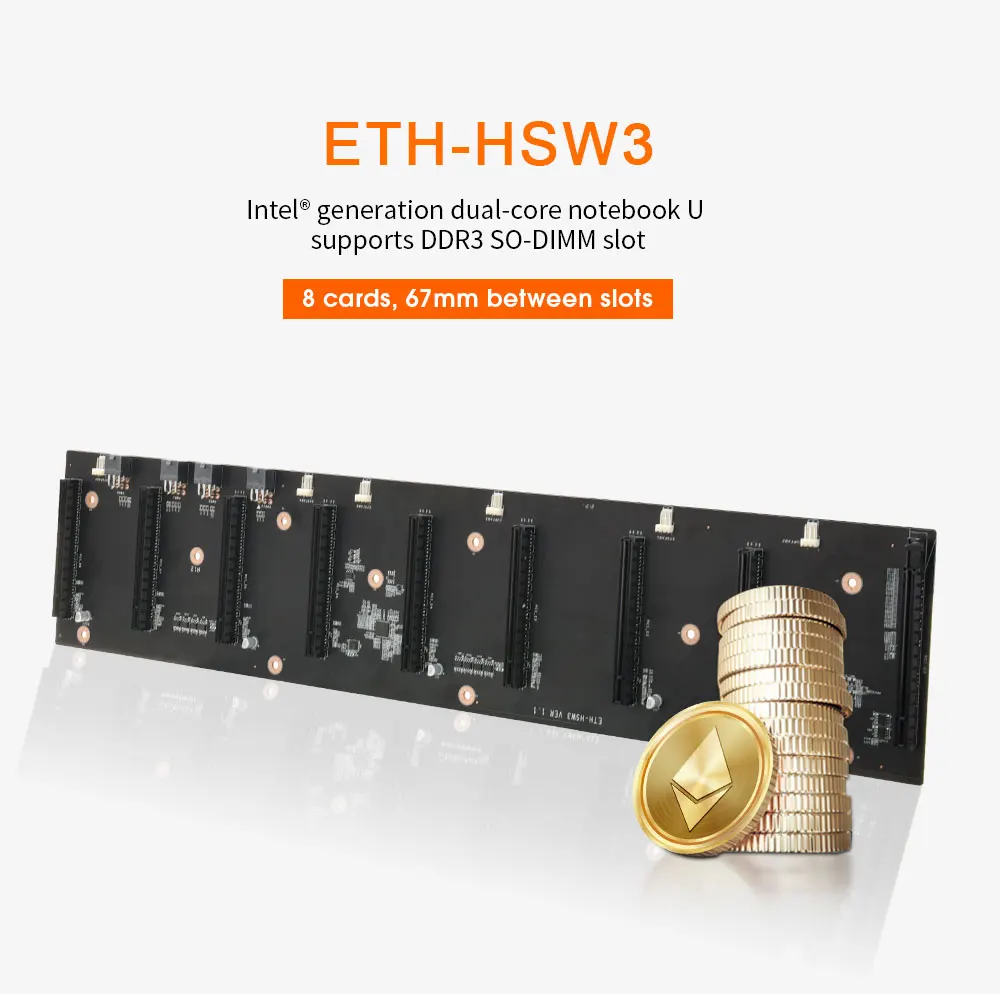 Дънна платка за майнинга JINGSHA ETH-HSW3 ETH 8PCIE GPU със стъпка 67 мм и Бързо Отвеждане на топлината Шахтная Плоча Ethereum Crypto Миньор Rig . ' - ' . 1