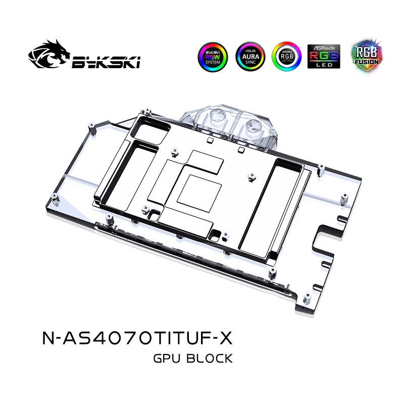 Блок за Водно Охлаждане на видеокартата Bykski GPU За ASUS TUF GeForce RTX 4070 Ti 12G Игри течността, работещи Охладител на Задния Панел на N-AS4070TITUF-X . ' - ' . 1