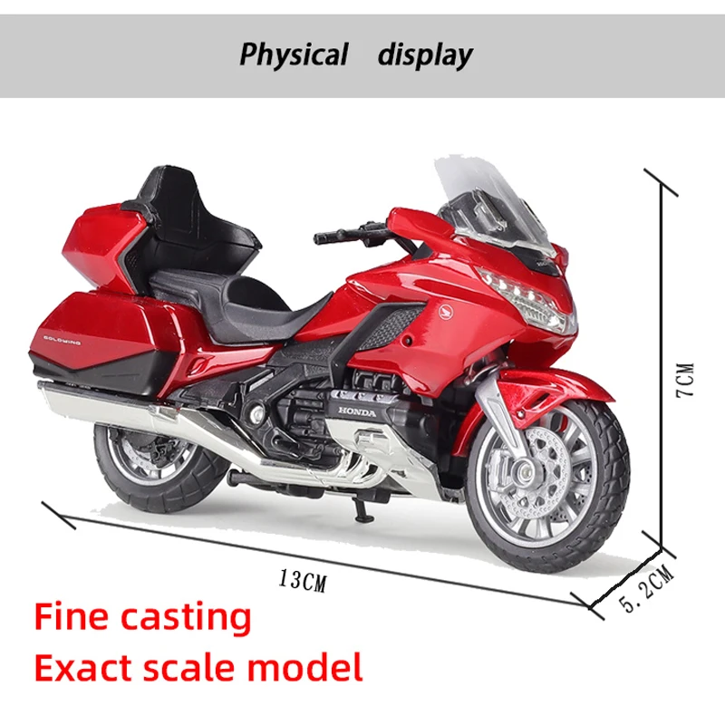 Welly 1/18 2020 Honda Gold Wing, формовани под налягане модел на мотоциклет, работоспособная играчка-амортисьор за деца, Подаръци, Събиране на играчки . ' - ' . 1