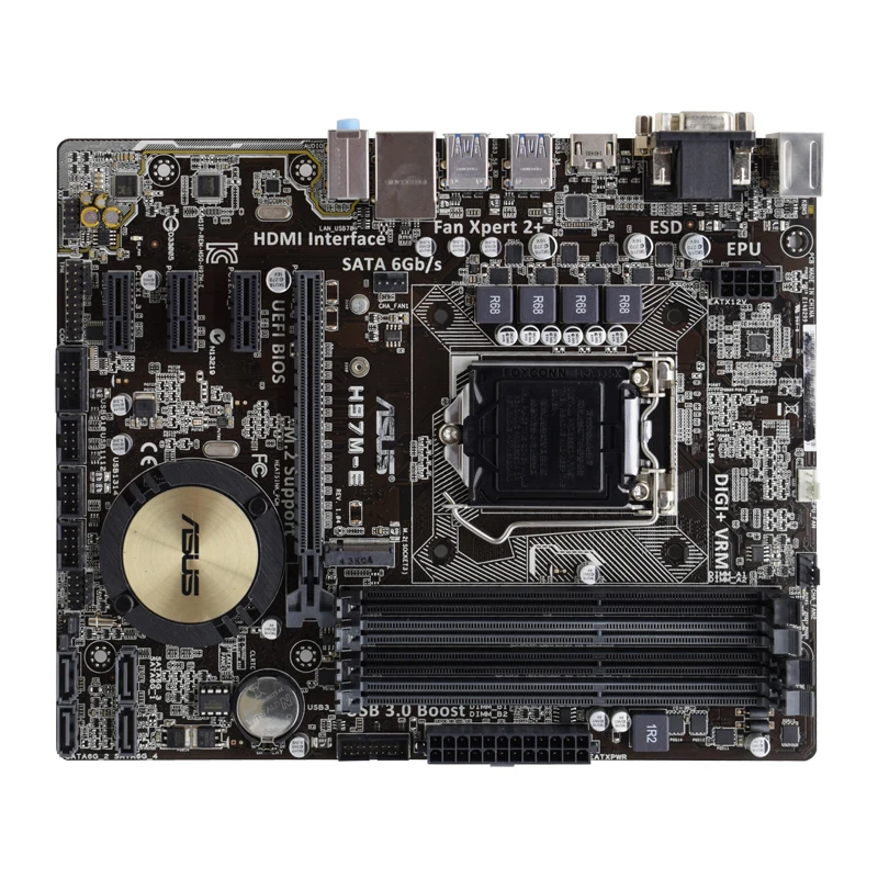 Комплект дънни платки LGA 1150 Asus H97M-E/CSM + процесор I5 4570 4 × DDR3 DIMM 32 GB дънна Платка Intel H97 6 x SATA M. 2 MICRO ATX . ' - ' . 1