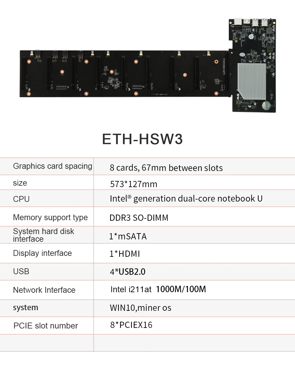 Дънна платка за майнинга JINGSHA ETH-HSW3 ETH 8PCIE GPU със стъпка 67 мм и Бързо Отвеждане на топлината Шахтная Плоча Ethereum Crypto Миньор Rig . ' - ' . 2