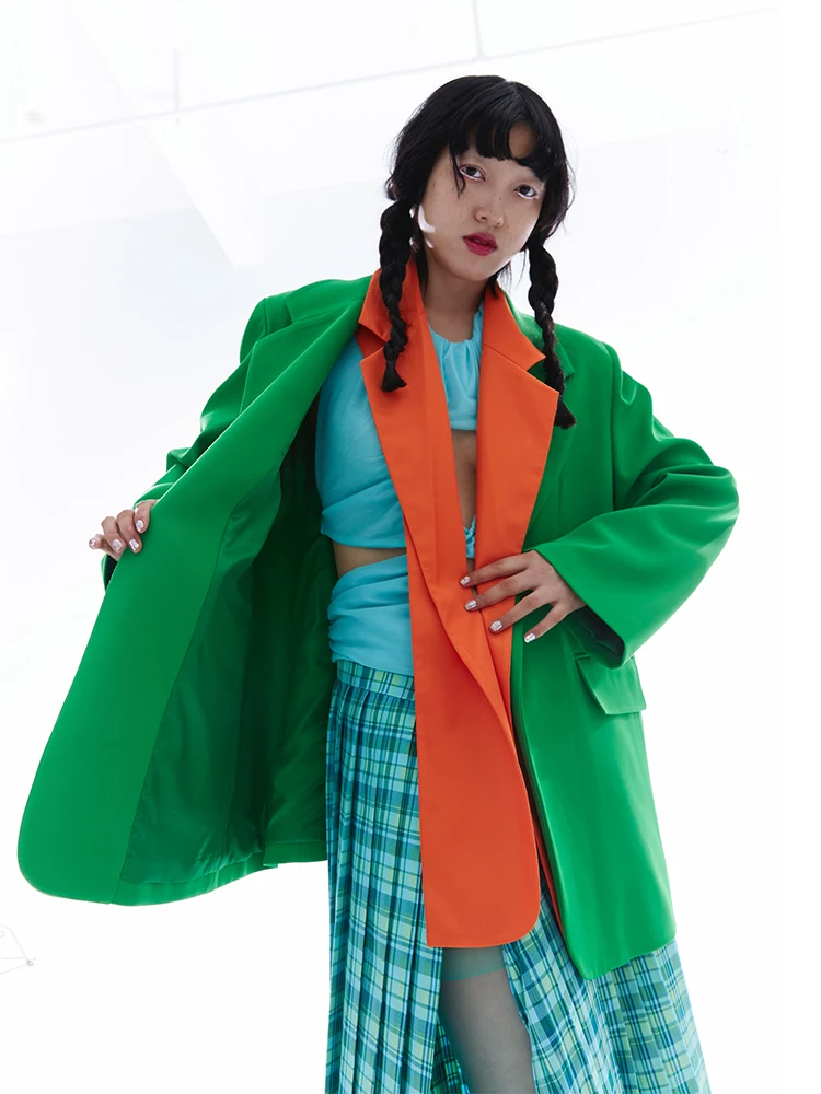 Модерен ретро-зелен костюм Millennium y2k A2911 . ' - ' . 2