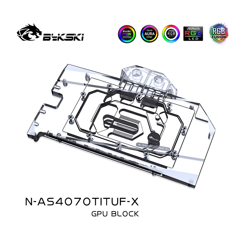 Блок за Водно Охлаждане на видеокартата Bykski GPU За ASUS TUF GeForce RTX 4070 Ti 12G Игри течността, работещи Охладител на Задния Панел на N-AS4070TITUF-X . ' - ' . 2