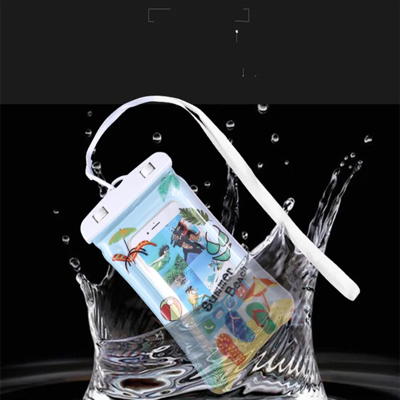 Нова 1 бр. светещ водоустойчива чанта за мобилен телефон Прозрачен водоустойчив калъф за гмуркане със сензорен екран, запечатани водоустойчива чанта за гмуркане . ' - ' . 2