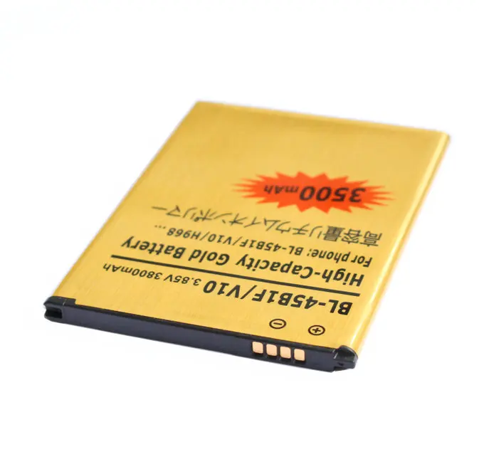 5 бр./лот, 3500 mah, BL-45B1F, 3,85 vdc, Разменени Златен Батерия За LG V10 H968 H961N H900 H901 VS990 F600 F600L F600K H960A LS992 . ' - ' . 3