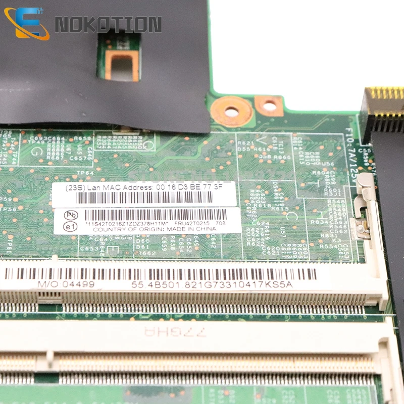 NOKOTION 42T0215 За IBM Lenovo X60s дънна Платка на лаптоп ThinkPad Дънната платка 48.4B501.05N L2400 1,66 Ghz Процесор DDR2 . ' - ' . 3