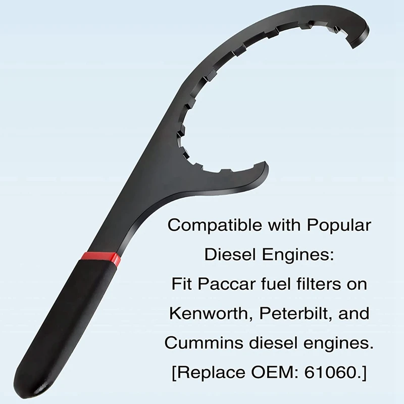 1 бр. ключ за дизеловия филтър 61060 за мъничета маслен филтър Paccar, подходящи за дизелови двигатели Kenworth, Peterbilt и Cummins . ' - ' . 4