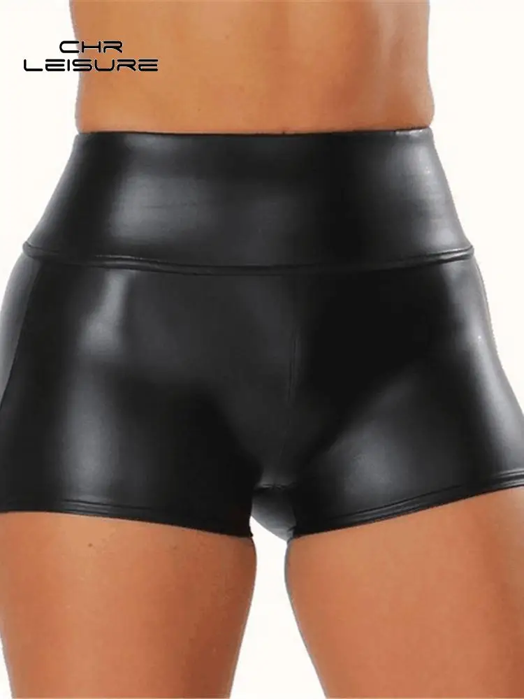 CHRLEISURE, летни секси кожени панталони с висока талия, женски закачливо монтиране на ежедневните панталони, обикновена къси панталони за фитнес . ' - ' . 4