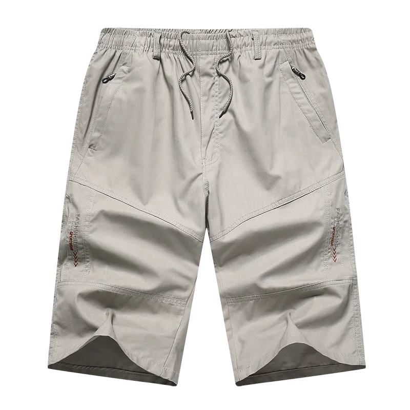Мъжки свободни ежедневни панталони от 100% памук, директни мъжки плажни шорти от еластична гумена лента на талията, мъжки скъсяване на панталони капри, лято 2023 . ' - ' . 4
